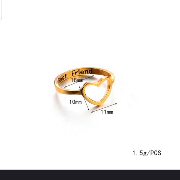 ❤❤Adorable Best Friend Heart Ring in SILVER ❤❤ - Picture 3 of 10